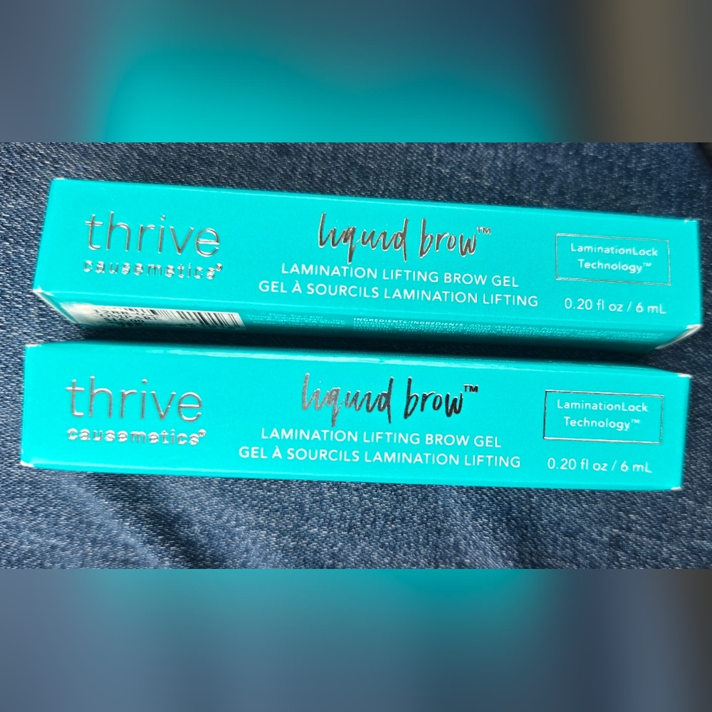 2 New Tubes Of Thrive Causemetics Liquid Brow Lock 24Hr Eyebrow Gel